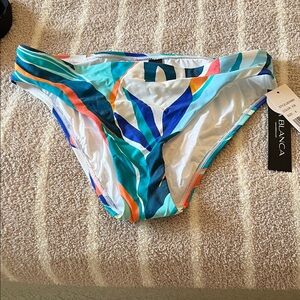 La Blanca brand new size 8 Blue and White Bikini Bottom.